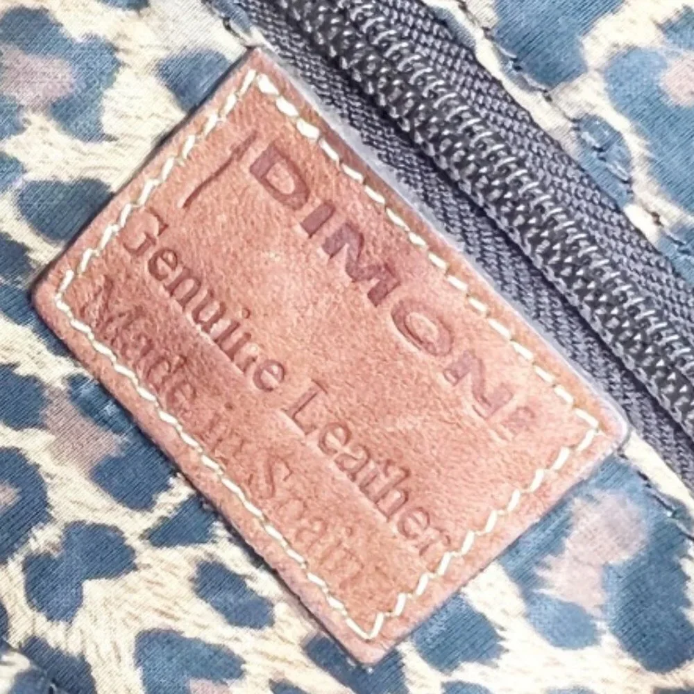 ✅ DIMONI REPTILE EMBOSSED LEATHER HOBO‎ BAG WITH CHEETAH LINING